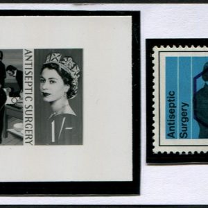 #641 GB 1965 Lister 1s sg668 PHOTOGRAPHIC ESSAY PROOF OF UNADOPTED DESIGN
