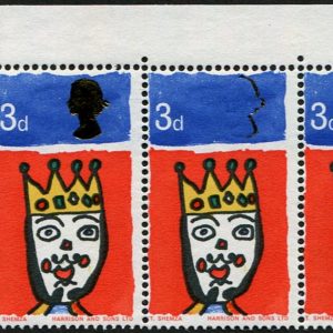 #646 GB 1966 Christmas 3d sg713var SILHOUETTE OF QUEEN'S HEAD