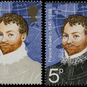 #669 GB 1973 Explorers 5p sg925b GREY-BLACK OMITTED um, normal for comparison