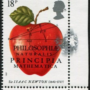 #689 GB 1987 Newton 18p sg1351 DRAMATIC INKING FLAW OF SILVER um
