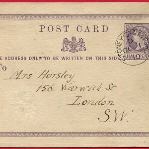 #340 GB 1870 ½d violet postal card FIRST DAY OF ISSUE OC 1st 1870 superb cds