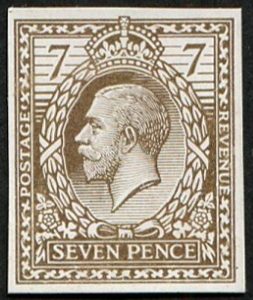 #551 GB 1913 7d EVE'S WREATH DESIGN IN BISTRE-BROWN white thin glazed card no wmk