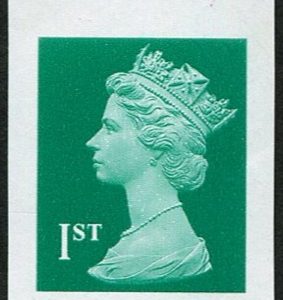 #704 GB 2002 Machin 1st sg1668m IMPERF COLOUR TRIAL in deep green