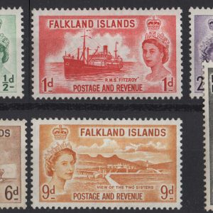 #120 Falklands 1955 ½d - 1s set of 6 f mint sg187-192 c£50