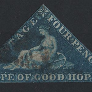 #094 Cape of Good Hope 1863 4d deep blue Triangular sg19, vgu, 2½ close-good all margins c£140