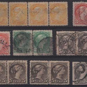 #071 Canada  1870-1889 used small heads range 1c - 5c ~c£60 plus 5c imperf single