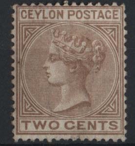 #113 Ceylon 1872 2c pale brown wmk CC f mint sg121 c£38