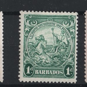 #040 Barbados 1938 1d scarlet perf 14 f mint sg249a, also ½d & 2d sg248 c£27+