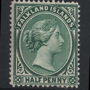 #119 Falklands 1891 ½d blue-green wmk CA, sg15 fresh mint c£29
