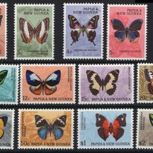 #947 Papua New Guinea 1966 Butterflies set of 12 um sg82-92