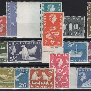 #959 South Georgia 1963 ½d - £1 the original set of 15 values um sg1-15