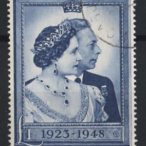 #613 GB 1948 Silver Wedding £1 superb used sg494