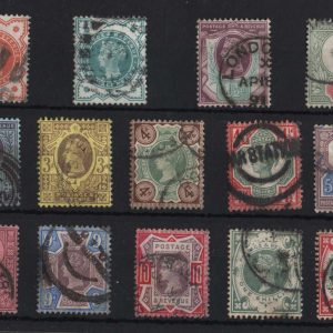 #409 GB 1881 ½d - 1s (both) set of 14 average used, good colours sg187-214 c£225
