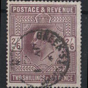 #467 GB 1902 2/6d lilac sg260 vfu Lombard St registered oval c£120
