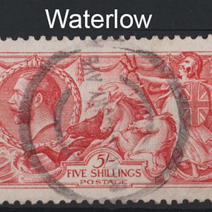 #538 GB 1913 Waterlow 5s rose-carmine seahorse short perf otherwise fu sg401 c£250