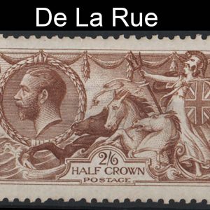 #546 GB 1915 De La Rue 2/6d yellow-brown seahorse, short perf otherwise vf mint sg406 c£350