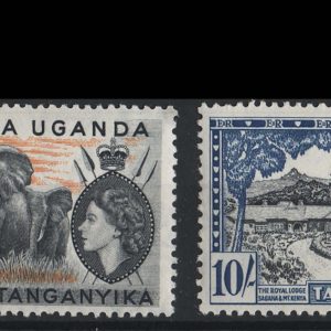 #881 Kenya Uganda Tanganyika 1954 2s, 5s, 10, (short perf) & £1 um sg177-180 c£150 as singles