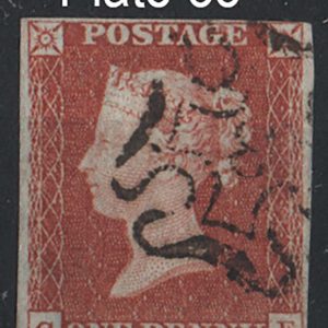 #219 GB 1841 1d red plate 35 CE fu, 4 margins very tight one point, '8 in MX' sg8m c£160