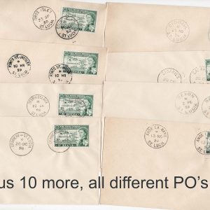 #971 St Lucia  Group of 18 matching covers for different village Post Offices