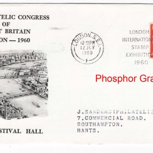 #659 GB 1960 Phosphor Graphite 2½d fu on Philatelic Congress illustrated cover