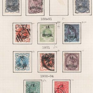 #810 GB  Officials  1884-1902 IR Officials used range include a washed 1887 1s green sgO5