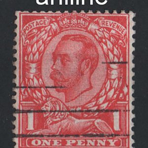 #498 GB 1911 1d die 2 aniline scarlet wmk crown fu sg343 c£75
