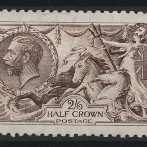 #547 GB 1915 De La Rue 2/6d sepia seahorse, couple pinholes otherwise vf mint sg408 c£350