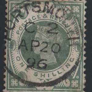 #431 GB 1887 1s dull green sg211 vfu, cds c£80