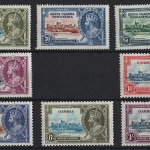 #140 Gambia 1935 Silver Jubilee set f mint sg143-146, ditto KUT