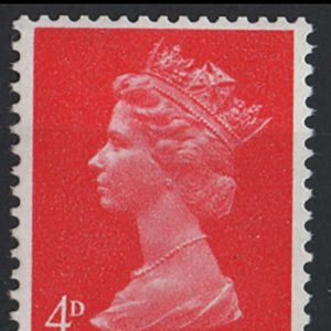 #683 GB 1967 Machin 4d red PVA ERROR uncoated paper um sg733b