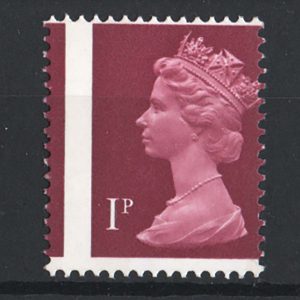 #697 GB 1971 Machin 1p 2B PVAD gross misperf um