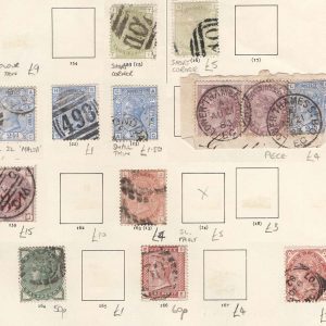 #390 GB 1876 Used range incl 4d sage-green plates 15, 16, 3d on 3d fu, 1s plate 13 sg153 etc