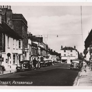 #949 Postcards  Real photo High street, Petersfield, Hants, lovely old cars, RA Series 11957