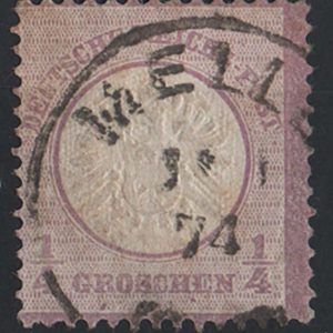 #833 Germany 1872 Large Eagle ¼gr purple fu, super embossing sg16 c£160