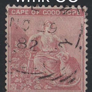 #100 Cape of Good Hope 1880 3d pale dull rose wmk Crown/CC vfu sg36 c£48