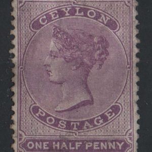 #112 Ceylon 1863 ½d mauve perf 12½ wmk crown/CC sg48c fresh m/mint part gum c£60