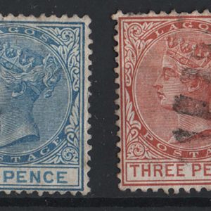 #884 Lagos 1882 Wmk crown/CA 1d - 4d set of 4 vgu sg17-20 c£70