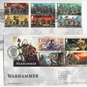 #779 GB 2023 Warhammer set & m/sheet FDCs - fine sg5030-36
