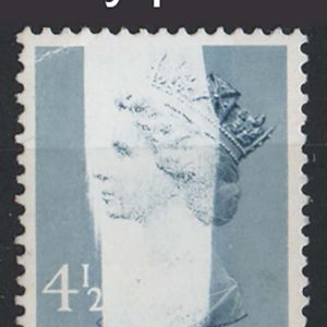 #707 GB 1971 Machin 4½p PVAD spectacular dry print + pre-print corner crease um