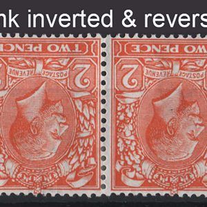 #520 GB 1912 2d die 1 wmk inverted & reversed f mint pair sg368wk