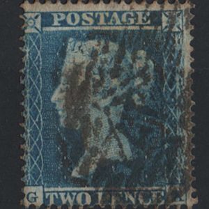 #241 GB 1854 2d pale blue small crown perf 16, plate 4 GA gu sg20