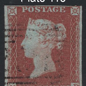 #200 GB 1841 1d red plate 113 MD fu, 4 close-good margins sg8