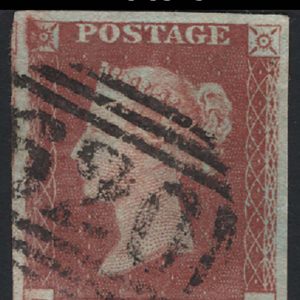 #181 GB 1841 1d red plate 61 FG vfu, 4 large margins sg8