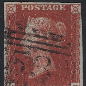 #176 GB 1841 1d red plate 56 KE fu, basal shift, 4 good margins sg8 c£150