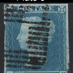 #227 GB 1841 2d pale blue plate 3 OK fu, 4 close-good margins sg13