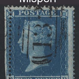 #279 GB 1854 2d blue large crown perf 16 a nice misperf with perf down the l/h latticework