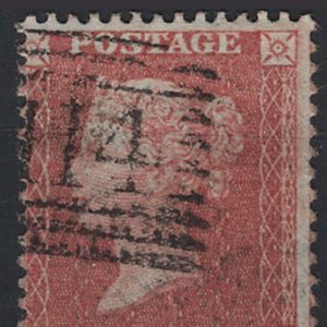 #265 GB 1854 1d LC14 alphabet III plate 25 BD fu, neat Dundee 114 Scots numeral sg29 Spec C8