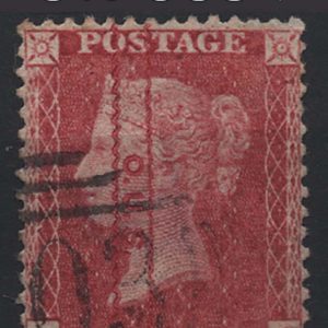 #299 GB 1854 1d red C10 plate 47 O.U.S. ovpt reading down vfu sg40var Spec PP224 c£200