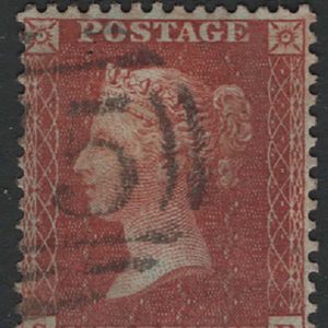 #256 GB 1854 1d red C3 small crown perf 14 die 2 plate 15 SB vfu sg24 c£250