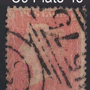 #290 GB 1854 1d red C9 cream tinted paper LC14 plate 45 GK fu sg38 c£300